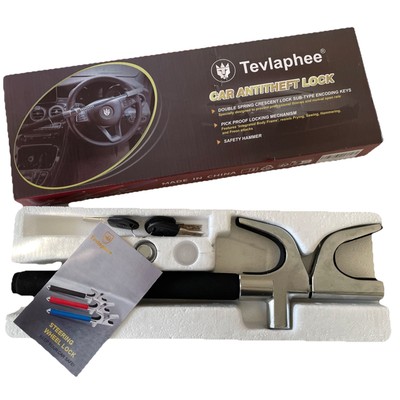Tevlaphee Lenkradschloss Lenkschloss, Auto Diebstahlsicherung 3 Schlüssel Universal Fit