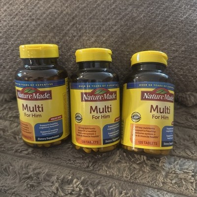 3 Nature Made Multi For Him with D3 120 Tablets NO IRON jul 2027