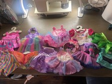 Build A Bear Ballerina Princess Mermaid Rainbow Outfit Dresses, BABW Lot EUC