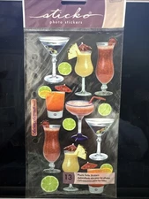 Sticko COCKTAILS Flat Stickers 13 Pieces Martini Daiquiri Margarita Lime Slices