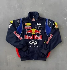 Adult F1 Vintage Racing Jacket Redbull Performance Embroidered Cotton Padded