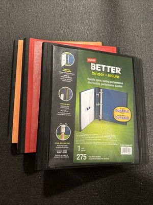 Pack of 3 - Staples 1'' D-Ring Better Binder | 275 Sheet Capacity
