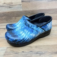 Dansko Womens Blue Tie Dye Professional Clogs Size 37 EU 6.5-7 US