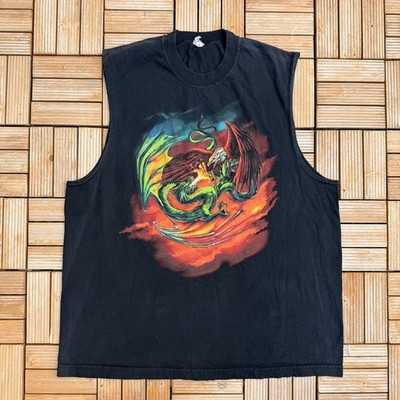 Vintage Nature Dragon Eagles Flames Good Sports Inc. 2006 Tank T-Shirt Sz XL 
