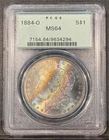 1884-O Morgan Dollar PCGS MS64 Rainbow Toned