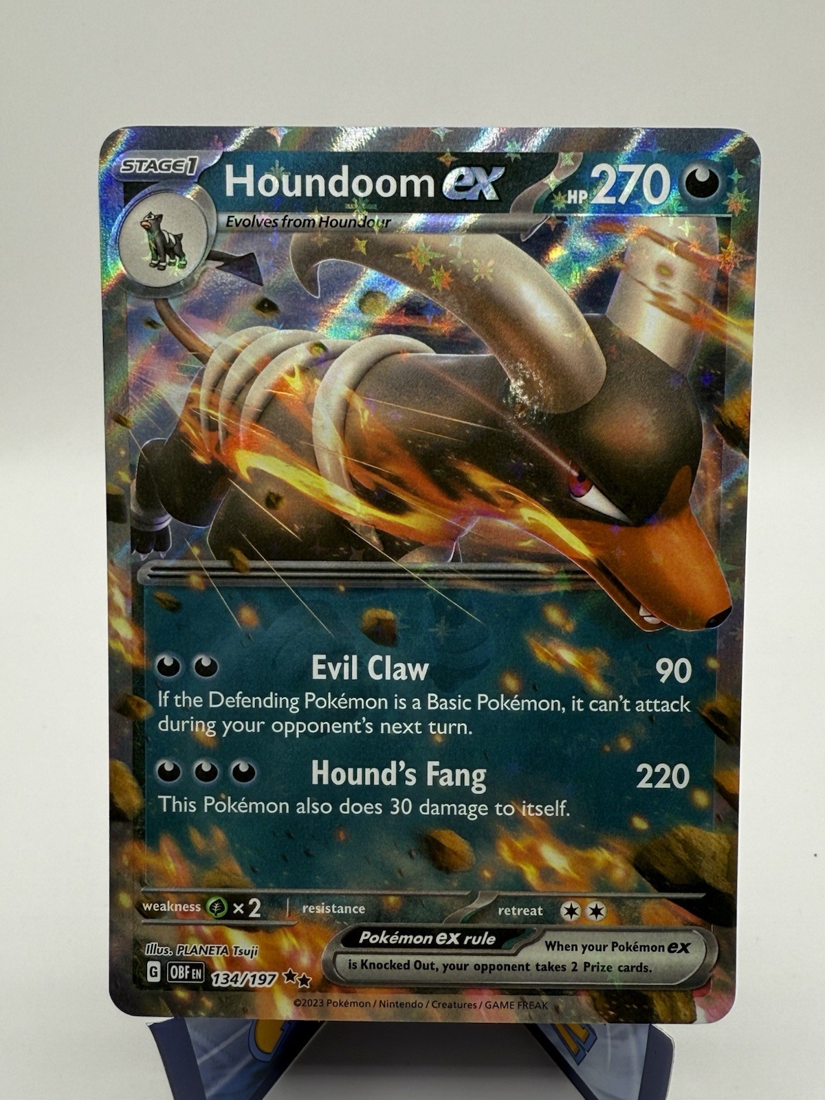 Houndoom ex | 134/197 | Double Rare Holo | Obsidian Flames | Near Mint