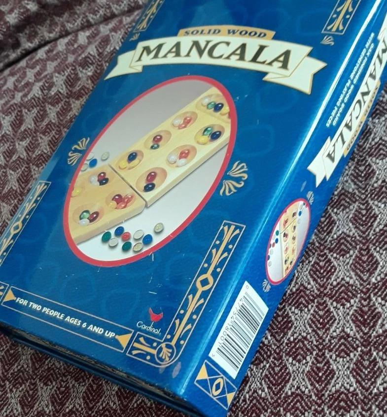 1999 Cardinal Mancala Folding Wood Game Board Complete With Tin Box AS SHOWN  - Image 3 of 4