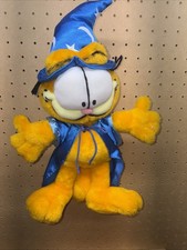Highly Collectible NANCO Garfield 10" Plush with Blue Wizard Cape  Hat w/ Stars