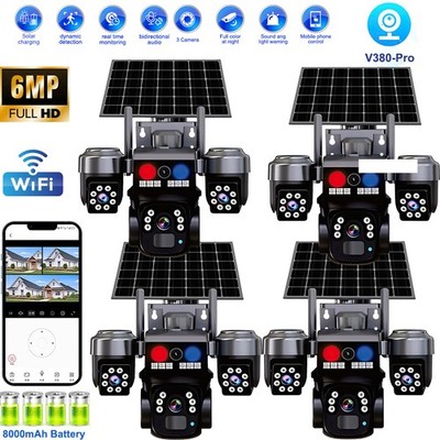 Solar Battery Powered Wireless WiFi Outdoor Home Security Camera System Pan/Tilt