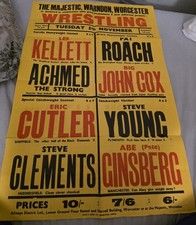 Large Original British wrestling 1968 Vintage Poster