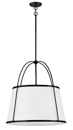 Hinkley Lighting 4895 Clarke 4 Light 25"W Pendant - Black / Off-White - Picture 9 of 12
