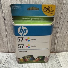 Genuine HP 57 Tri-Color Ink Cartridges Twin Pack New Expired 2010