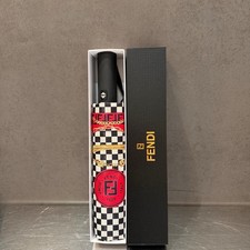 Fendi Men s Compact Folding Automatic Umbrella, Red/Black/White Check