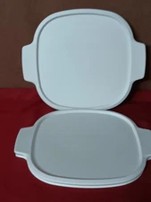 2 White CorningWare A-2-PC Replacement Plastic Lid Covers for Casserole Dishes
