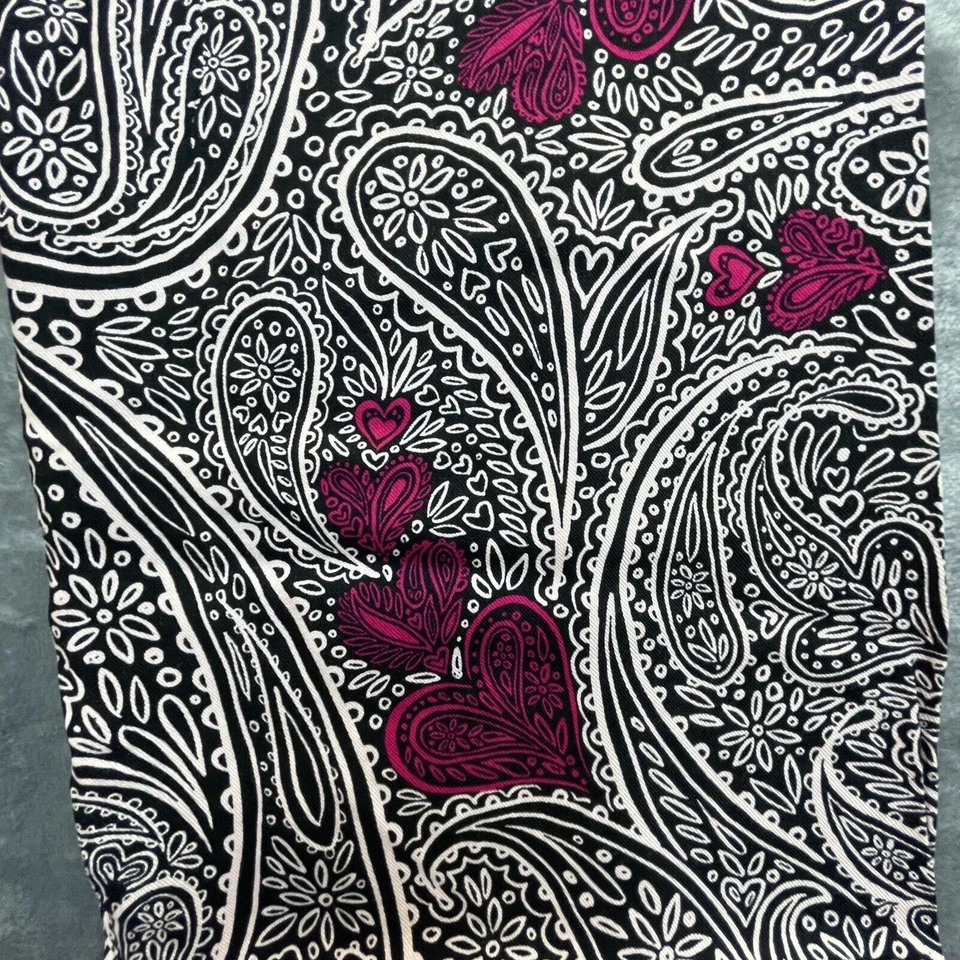 PJ Salvage Pants Womens Medium Black Pink Hearts Paisley Taper Lightweight - Image 4 of 4