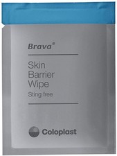 Brava Skin Barrier Wipe, Sting-Free, Alcohol-Free, Silicone-Based Box of 30
