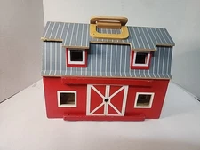 Melissa & Doug Fold & Go 2 Story Wooden Barn Toy OPENING DOORS
