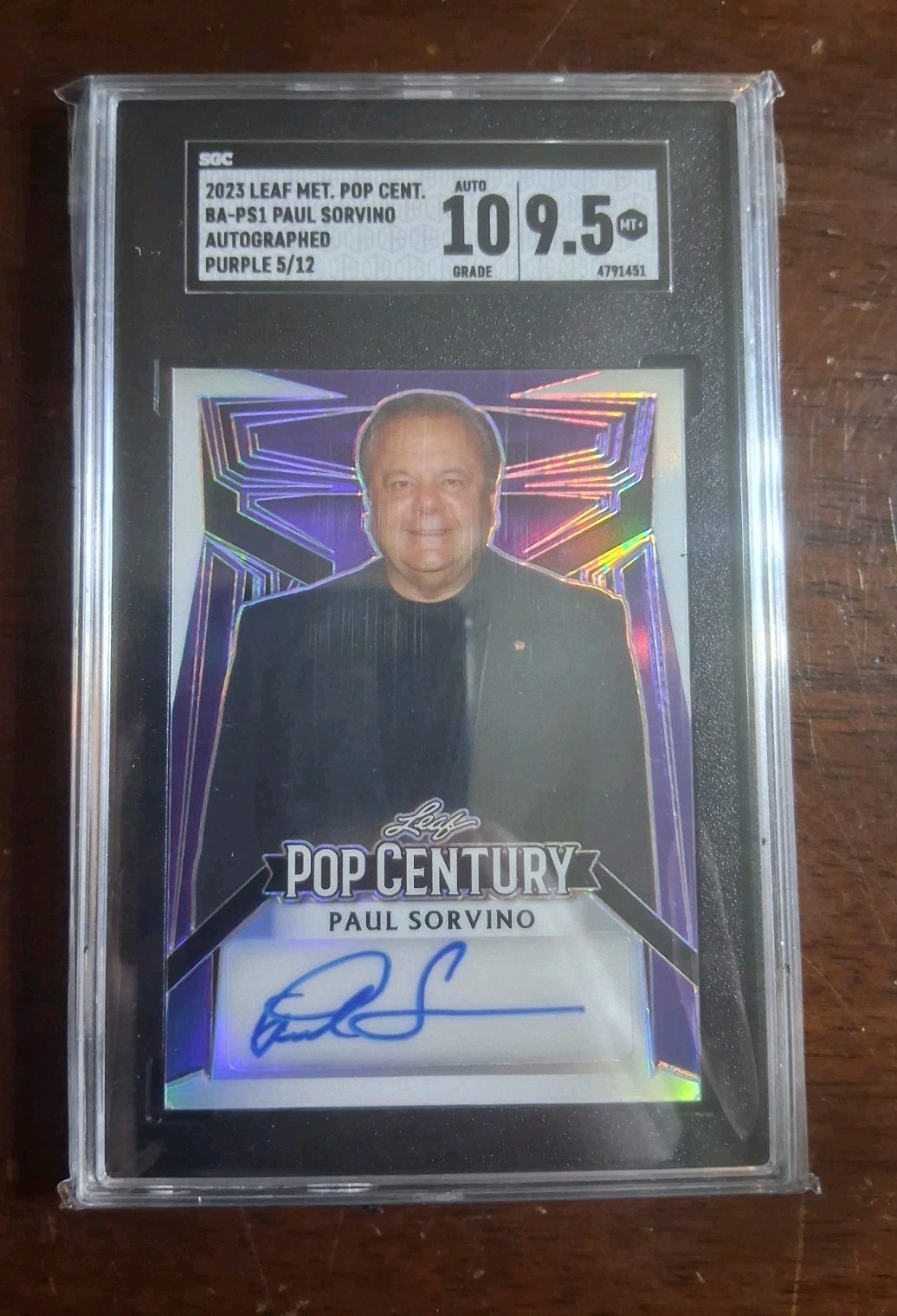 SGC 10 Paul Sorvino 2023 Hoja Pop Century Púrpura Automático 05/12 Goodfellas Soprano