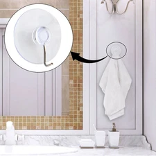 12pcs Suction Cup Hooks 1.6" Removable Metal Hook Wall Vacuum Hooks Hanger Clear