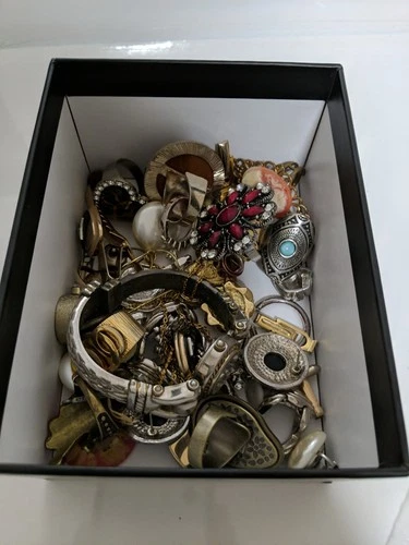 Unsorted Dead Stock Costume Jewelry Lot – Statement Rings & Vintage Style Pieces