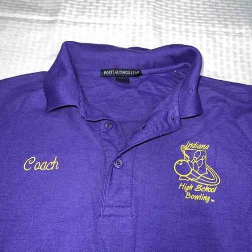 Indiana Hobart High School Brickies Bowling Coach Mens SS Polo Shirt Large