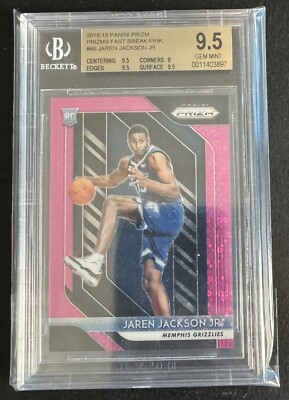#/50 Jaren Jackson Jr. BGS 9.5 GEM 2018-19 Panini Prizm Fast Break Pink RC #66