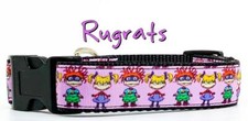 Rugrats dog collar handmade adjustable buckle collar 1" wide or leash pink