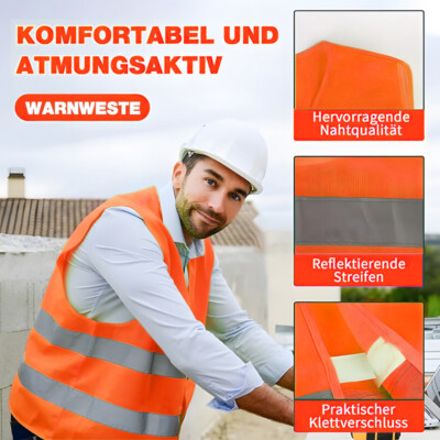VW Original Warnweste – Signalgelb, EN ISO 20471, Mit Trageschlaufe, 100% Polyester – Sicherheitsweste Fürs Auto VW Warnweste Gelb