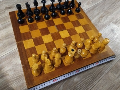 Vintage Chess Wooden Handwork Antiques 40 x40cm.Soviet USSR Classic Exclusive - Picture 2 of 12