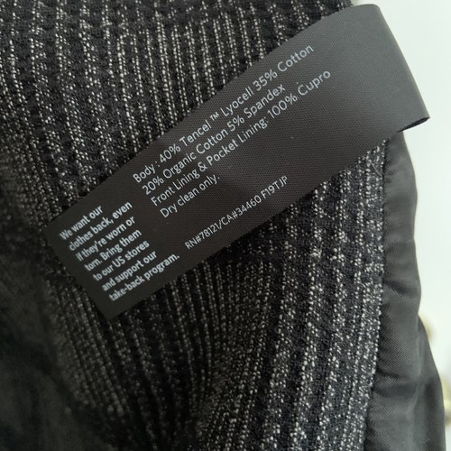 Eileen Fisher Collarless zip jacket w pockets Gray Black lightweight Tweed sz PM - Picture 13 of 13