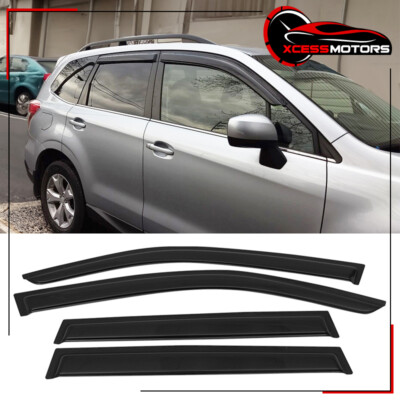 Fits 14-18 Subaru Forester Tape On Side Window Visors Sun Rain Deflectors 4PCS