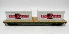 Tyco HO Scale Santa Fe 50' Container Car w/Containers - NICE!