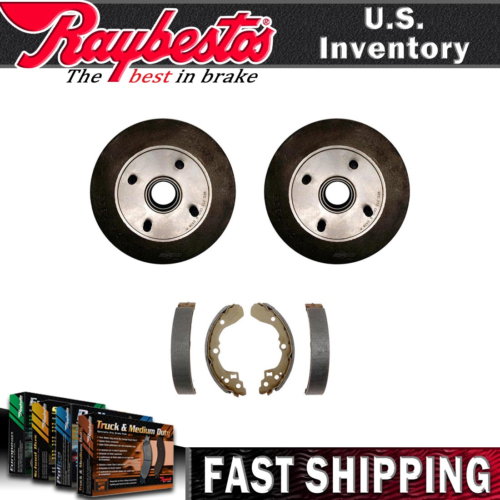 Raybestos Rear Kit Brake Drums & Brake Shoes For 2005 2004 2003 Kia Rio NEW - Picture 1 of 6