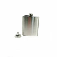 TECHTONGDA Stainless Silver 7oz/190ml Alcohol Pocket Whiskey Flask with Funnel