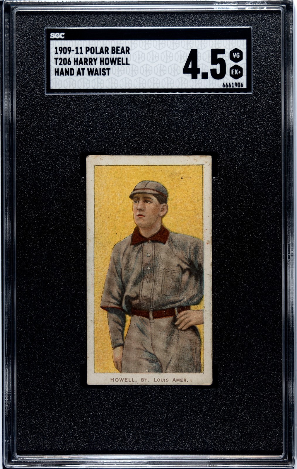 1909-11 T206 Harry Howell Hand At Waist Polar Bear SGC 4.5 (POP 1; 2 HIGHER)