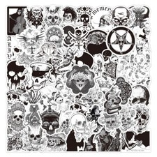 10 Random Skull Stickers Black and White Goth Decals Laptop Hydro Free Shipping