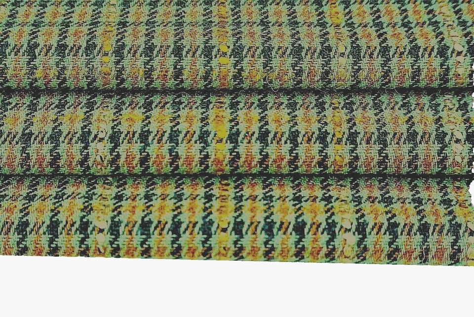 OLIVE -BLUE -TAN BALMORAL TWEEDY CHECK WOOL CASHMERE SILK BLEND MADE IN ITALY A8 - Image 4 of 4