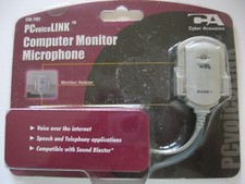 VINTAGE CVL-1101 PCVOICELINK COMPUTER MONITOR MICROPHONE CA CYBER ACOUSTICS