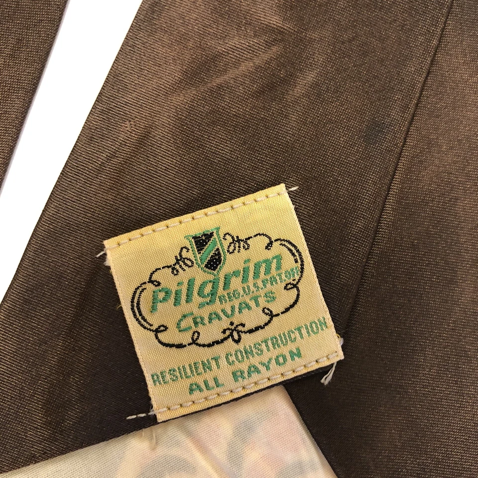 Corbata Rockabilly de Colección Años 40 Corbata Peregrina Corbata Marrón Naranja Bomba ATÓMICA SWING Foto 4 de 4