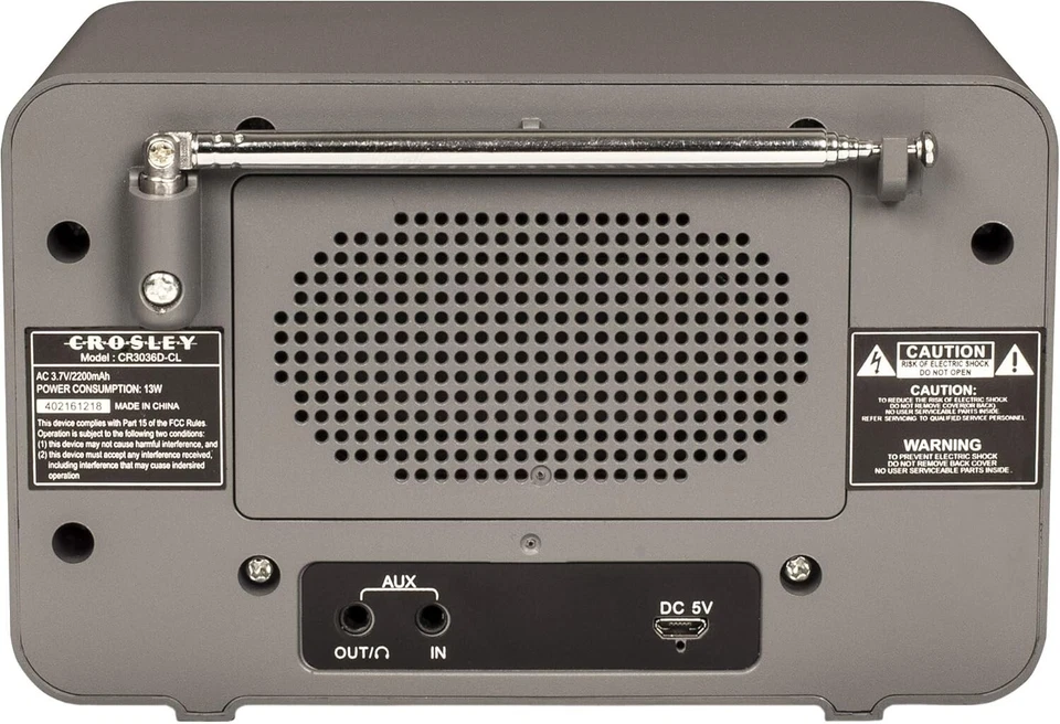 ✅ Crosley CR3036D-CL Tribute AM/FM Radio with Built-In Bluetooth - Charcoal ✅  - Image 4 of 4