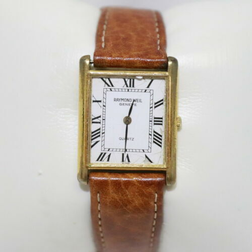 Vintage Raymond Weil Geneve Quartz 18k Gold Electroplated Watch