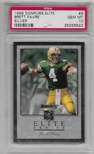 1996 Brett Favre PSA 10, GEM MINT, Donruss Elite, SILVER, POP 2, Packers