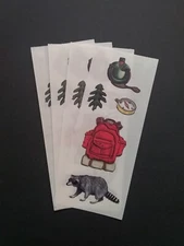 Creative Memories ~ Lot of Four Studio Stickers ~ 2" x 5" ~ Backpack - Camping 