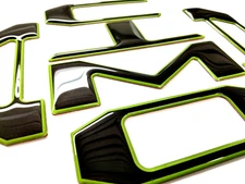 3D DOMED BLACK LIME OUTLINE TAILGATE LETTERS FOR TOYOTA TACOMA 2016-2023 US MADE