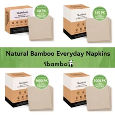Ibambo Bamboo Everyday Napkins - 2-Ply, Compostable Dinner Napkins