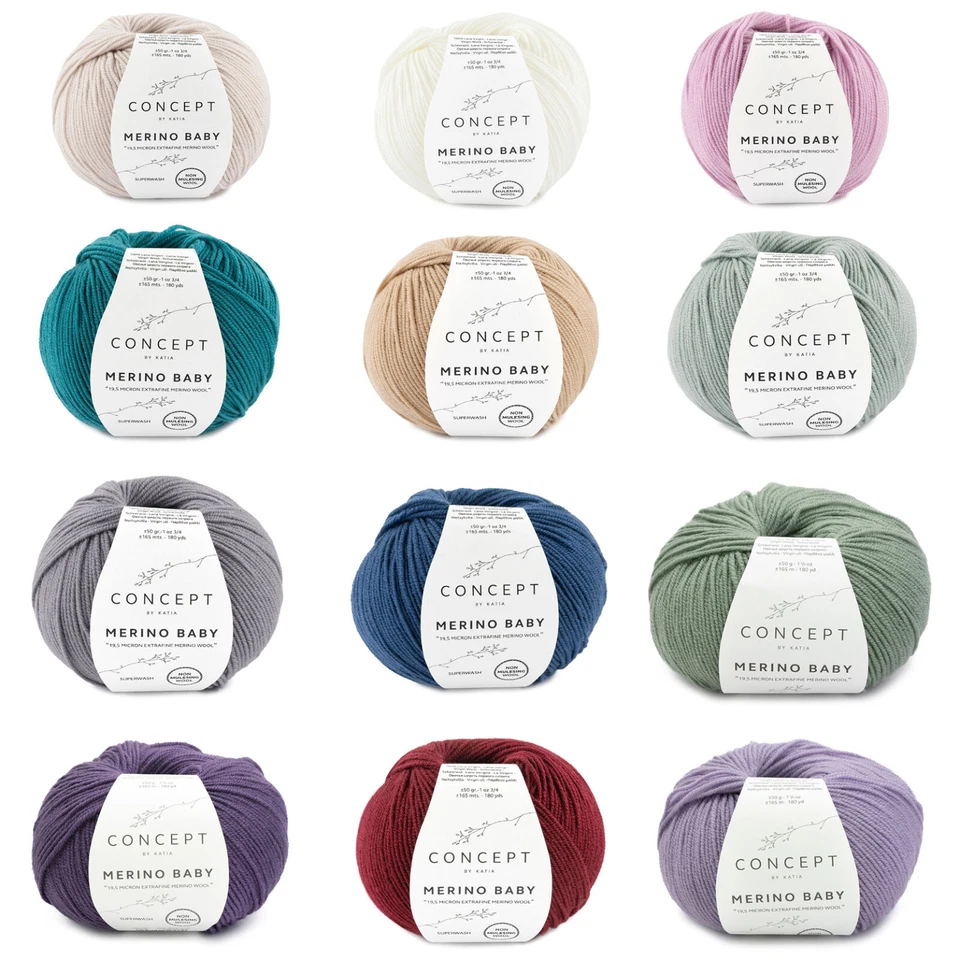 Concept by Katia MERINO BABY 100% Merinowolle 50 g/165m Nd. 3,0-3,5mm