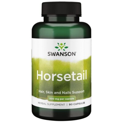Swanson Schachtelhalm 500mg | Unterstützung für Haut Haare & Nägel | Knochengesundheit 90 Kapseln