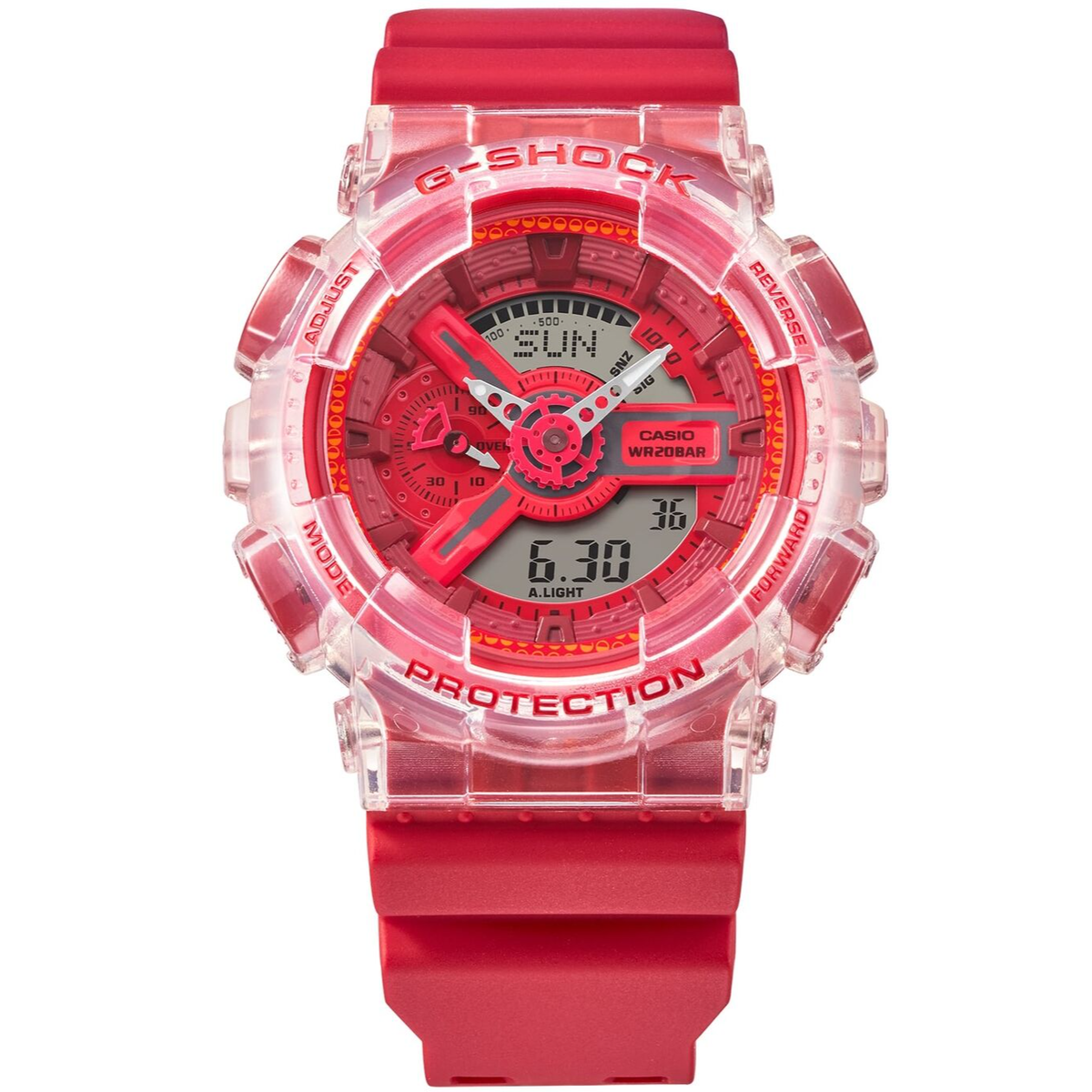 【美品】CASIO G-SHOCK 腕時計 レッド　GA-110GL-4AJR CASIO G-SHOCK GA-110GL-4AJR Lucky Drop Series Quartz Red Dial 51.2