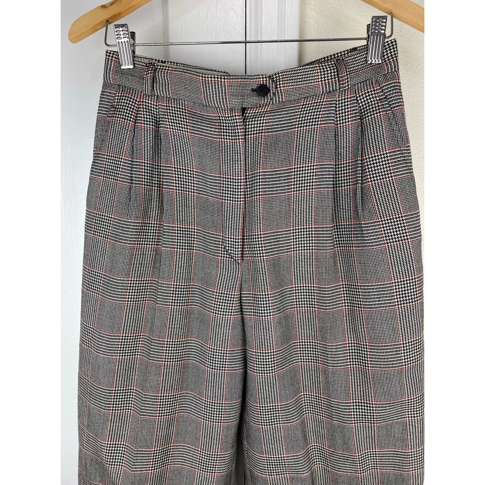 Rafaella Women's Size 10 Plaid Wool Blend Lined Pleated High Rise Dress Pants - Image 3 of 4