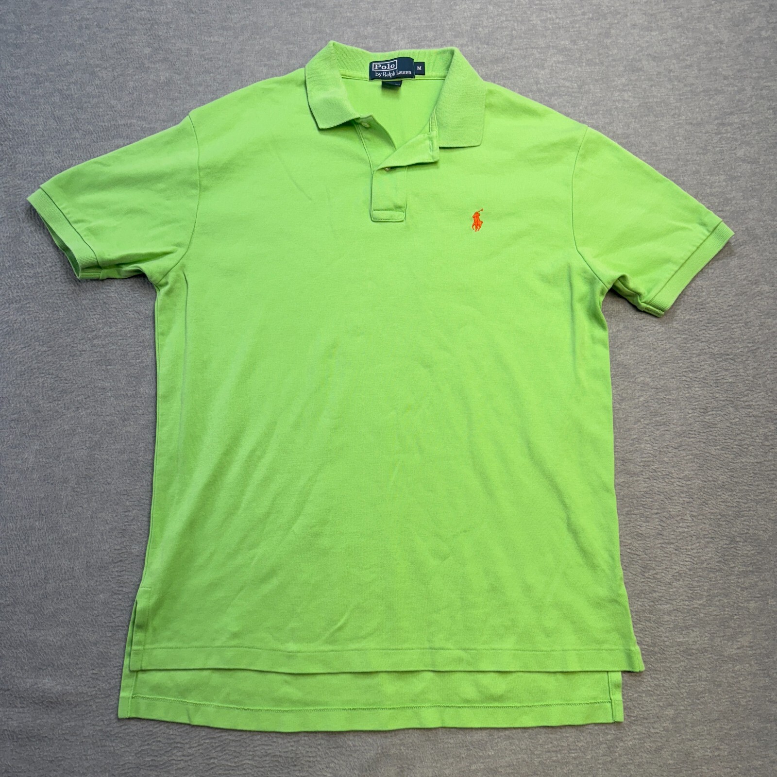Polo Ralph Lauren camicia uomo media verde brillante cotone elasticizzato preppy pony
